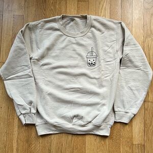 Beige boba sweatshirt